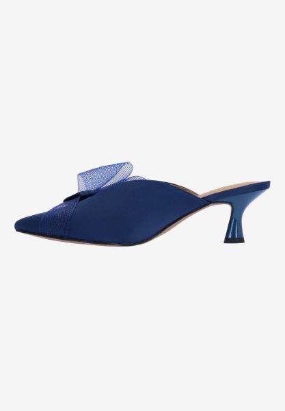 Left side view of Marteena NAVY SATIN
