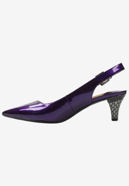 Left side view of Mayetta Purple Pearlized Patent