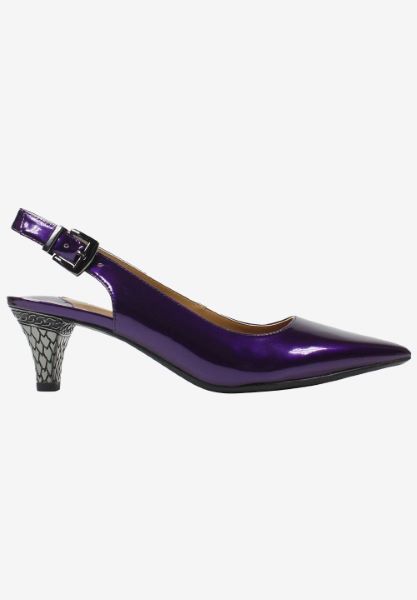 Right side view of Mayetta Purple Pearlized Patent