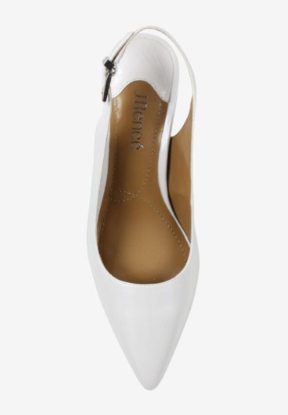 Top view of Mayetta White Metallic Patent