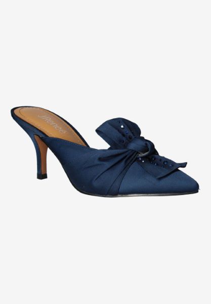 Front view of Mianna NAVY SATIN