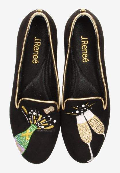 Top view of Newyear BLACK SUEDE EMBROIDERED
