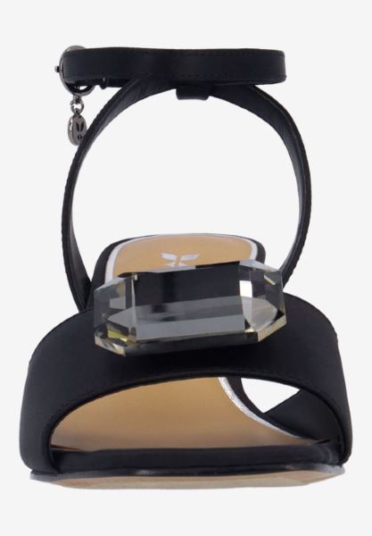 J. Renee' Nickee Black Fabric Women's Ankle Strap Sandal