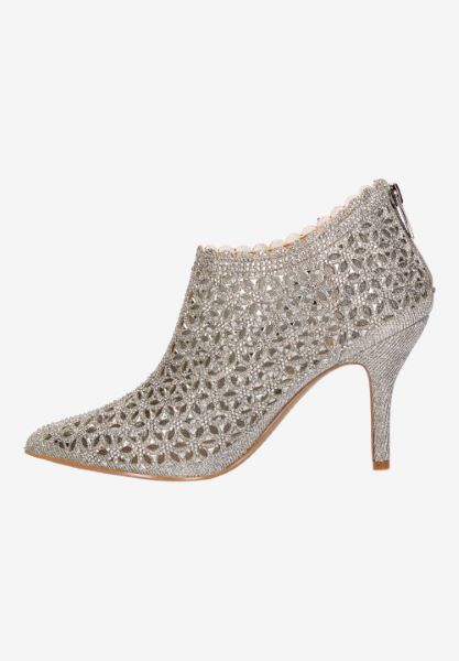 Left side view of Nishita PEWTER DANCE GLITTER