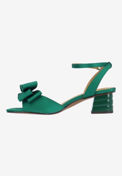 Left side view of Novela EMERALD GREEN SATIN