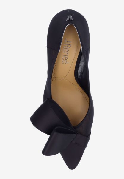 Top view of Olene BLACK SATIN/MESH