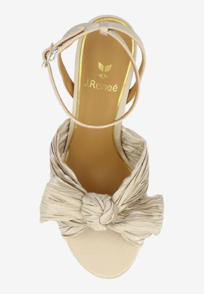 Top view of Olwen BEIGE PLEATED SATIN