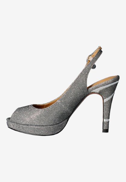 Left side view of Onille PEWTER DANCE GLITTER