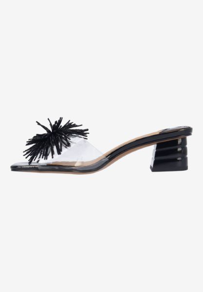 Left side view of Ozara CLEAR/BLACK PATENT