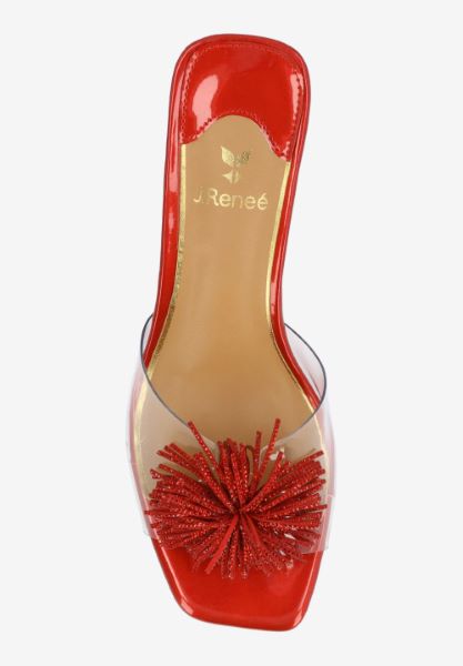 Top view of Ozara CLEAR/RED PATENT