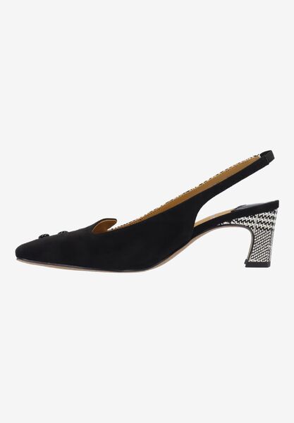 Left side view of Palora BLACK/WHITE HOUNDSTOOTH/SUEDE