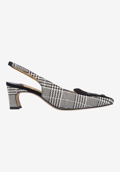 Right side view of Palora BLACK/WHITE HOUNDSTOOTH/SUEDE