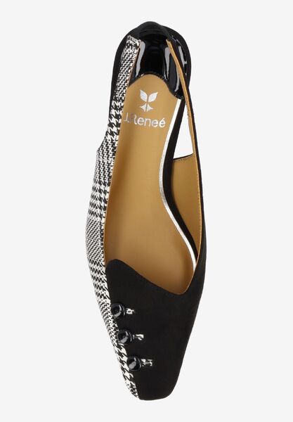 Top view of Palora BLACK/WHITE HOUNDSTOOTH/SUEDE