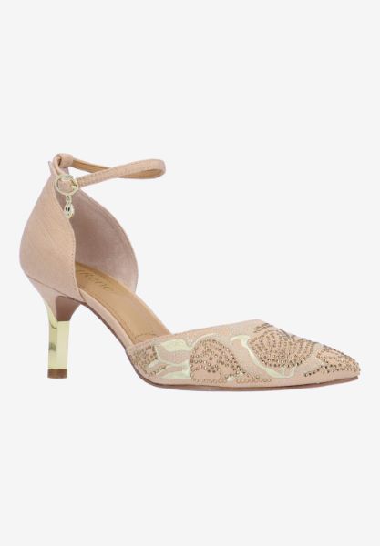 Front view of Payten BEIGE SHANTUNG/GOLD