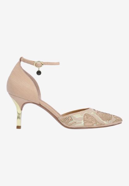 Right side view of Payten BEIGE SHANTUNG/GOLD