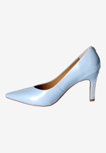 Left side view of Phoebie PLACID BLUE PATENT