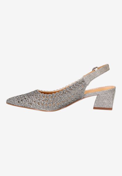 Left side view of Pranil PEWTER DANCE GLITTER