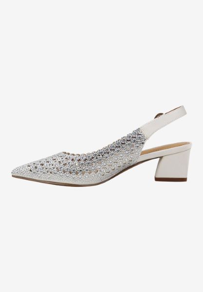 Left side view of Pranil WHITE SATIN