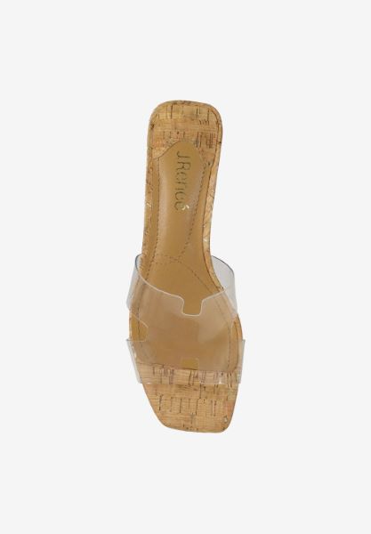 Top view of Rafaela CLEAR/NATURAL/GOLD CORK