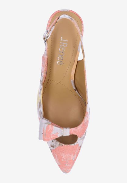 Top view of Rayne BEIGE/YELLOW/PEACH FLORAL
