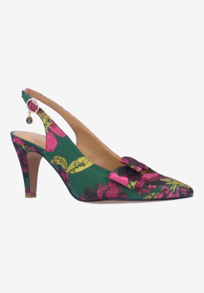 Front view of Rayne GREEN/FUCHSIA/YELLOW FLORAL