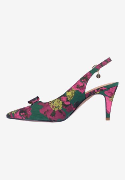 Left side view of Rayne GREEN/FUCHSIA/YELLOW FLORAL