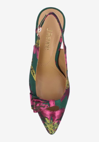 Top view of Rayne GREEN/FUCHSIA/YELLOW FLORAL