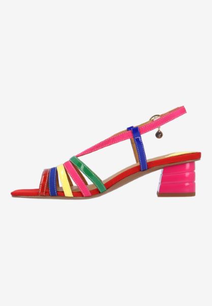Left side view of Regan BRIGHT MULTI PATENT/GROSGRAIN
