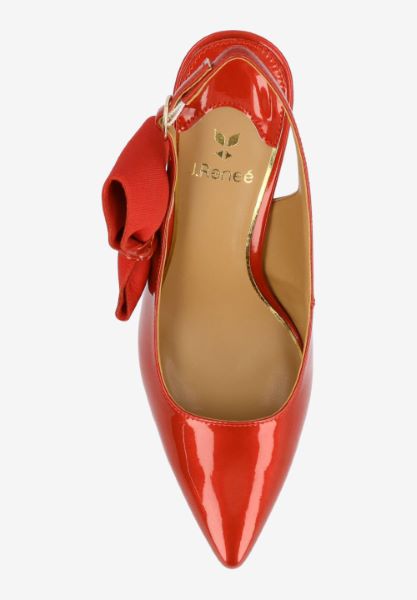 Top view of Rowin RED PATENT/GROSGRAIN