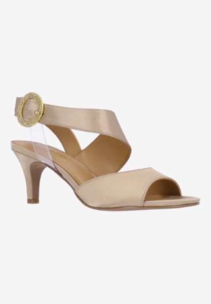 Front view of Safira BEIGE SATIN