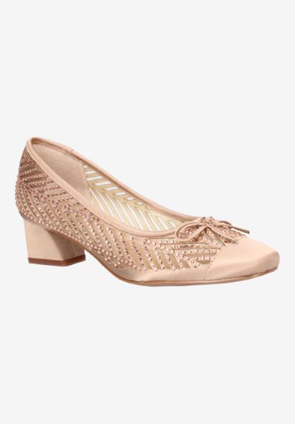 Front view of Saila BEIGE SATIN