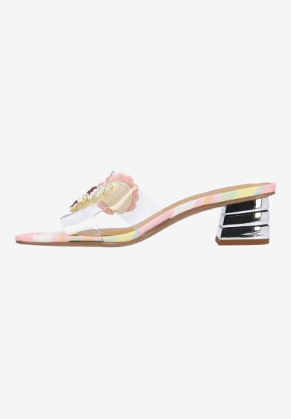 Left side view of Seeshell CLEAR/PASTEL MULTI FABRIC
