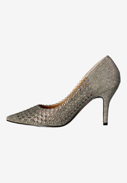 Left side view of Sesily PEWTER DANCE GLITTER