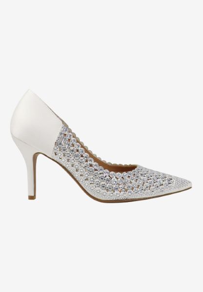 Right side view of Sesily WHITE SATIN