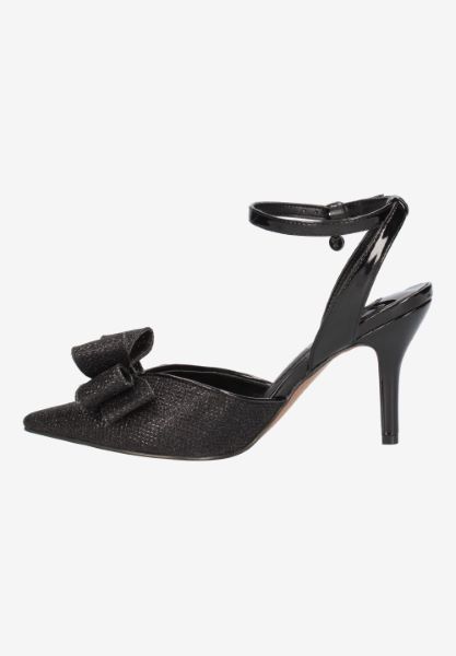 Left side view of Shanaya BLACK GLITTER