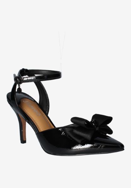Front view of Shanaya BLACK PATENT/GROSGRAIN
