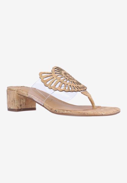 Front view of Shellie CLEAR/NATURAL/GOLD CORK