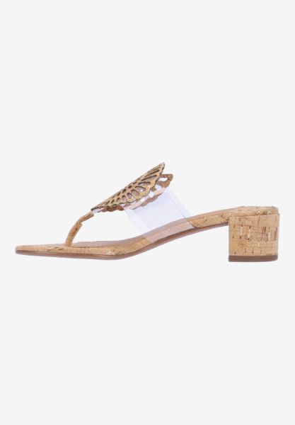 Left side view of Shellie CLEAR/NATURAL/GOLD CORK