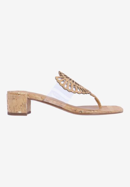 Right side view of Shellie CLEAR/NATURAL/GOLD CORK
