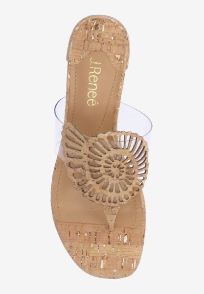 Top view of Shellie CLEAR/NATURAL/GOLD CORK