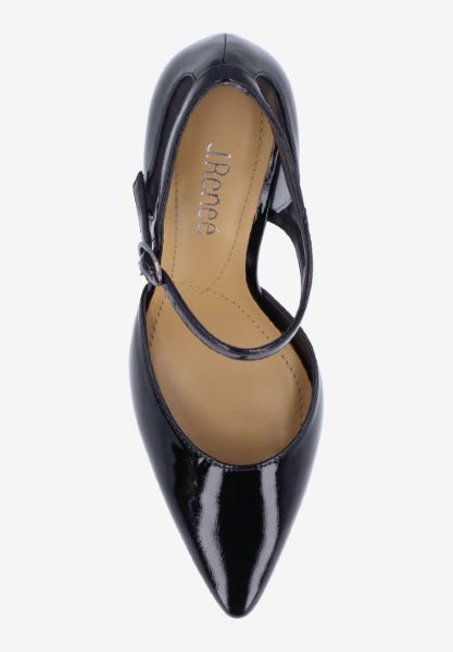Top view of Siona BLACK PATENT/MESH