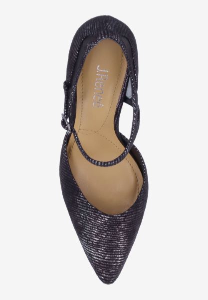 Top view of Siona BLACK/PEWTER LIZARD PRINT