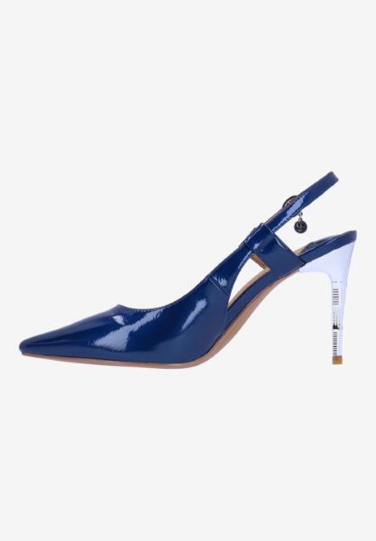 Left side view of Sirmati COBALT BLUE PATENT