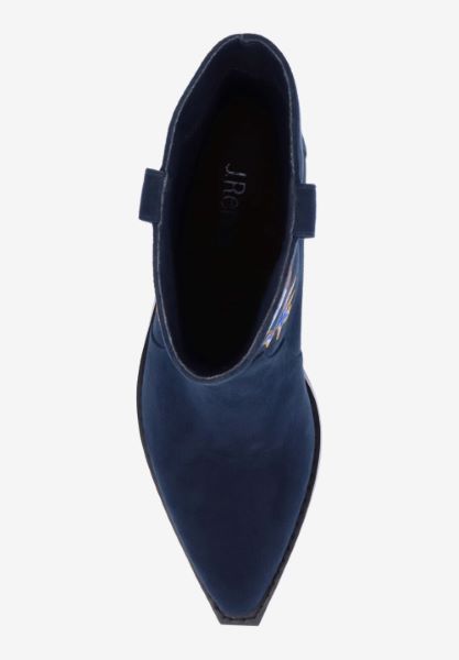 Top view of Skyla NAVY/RED EMBROIDERED SUEDE