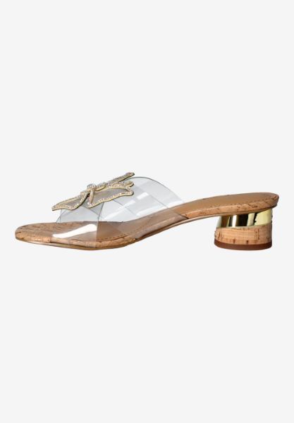 Left side view of Sumitra CLEAR/NATURAL/GOLD CORK