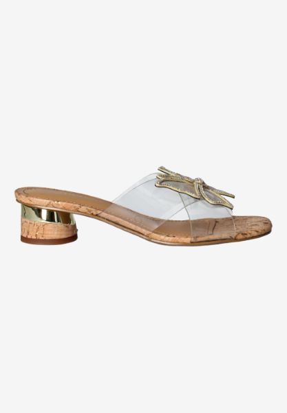 Right side view of Sumitra CLEAR/NATURAL/GOLD CORK