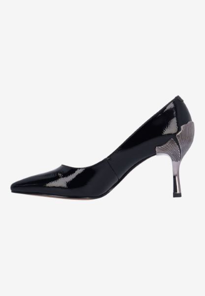 Left side view of Tacy BLACK PATENT