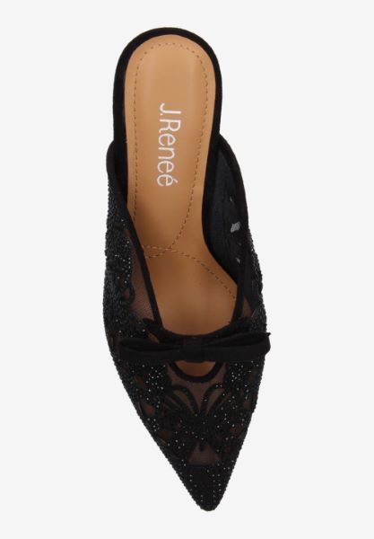 Top view of Taisley BLACK SUEDE/RHINESTONES