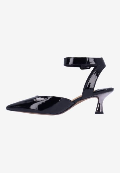 Left side view of Tamsin BLACK PATENT