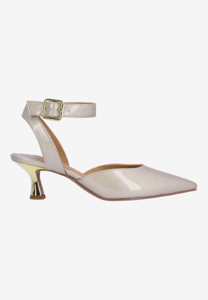 Right side view of Tamsin TAUPE PATENT